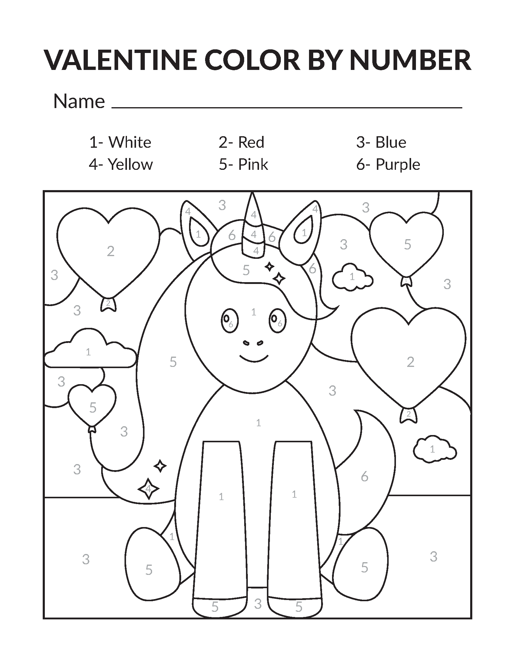 Valentine Color By Number Gift Of Curiosity Valentine Color By Number Gift Of Curiosity