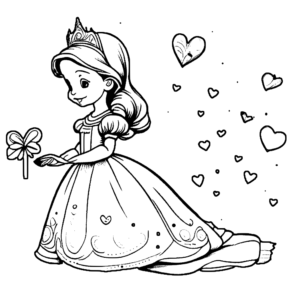 princess valentine coloring pages