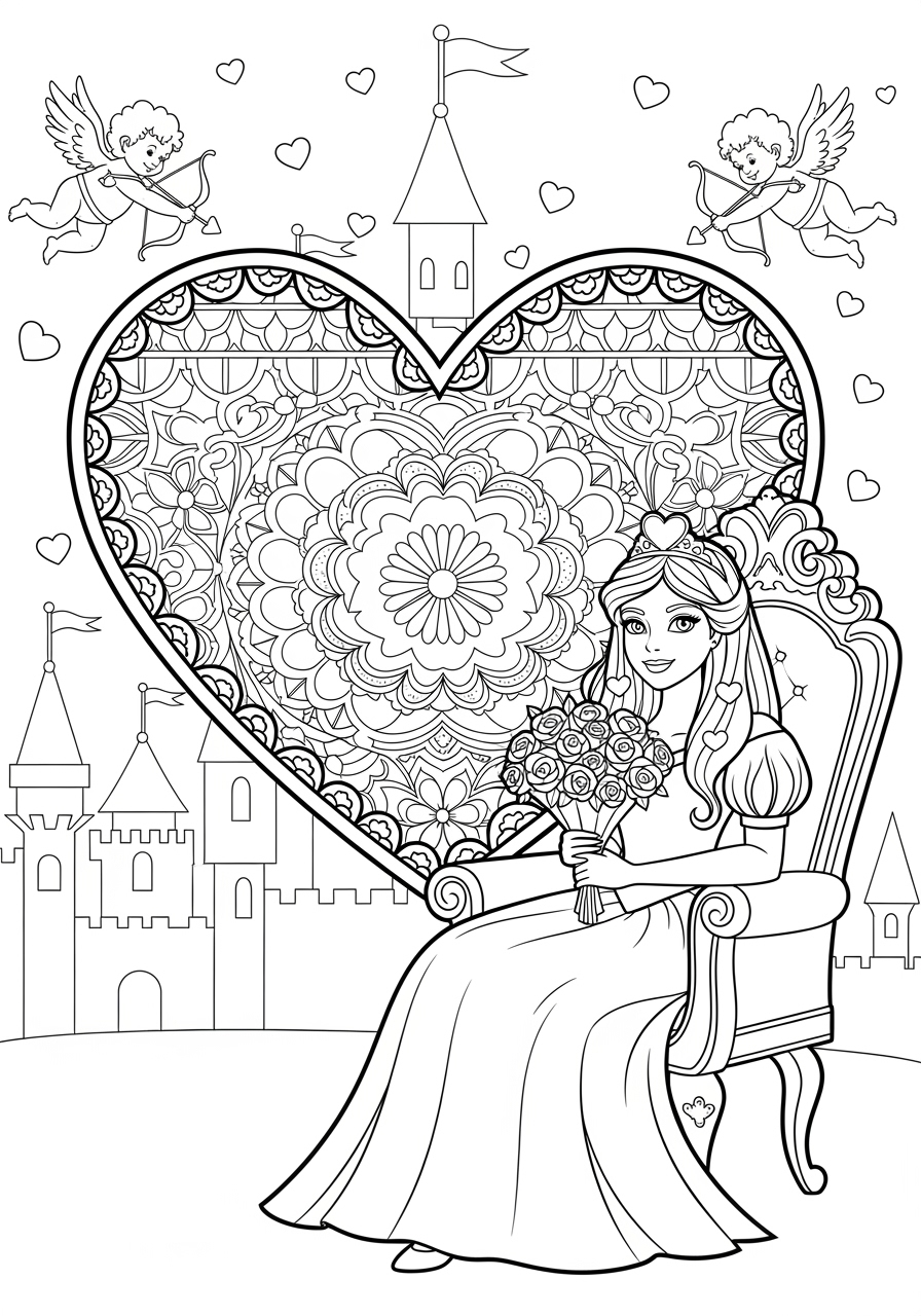 Valentine s Coloring Pages Free Princess Valentine Coloring Pages 2025 Valentines Day Coloring Poster