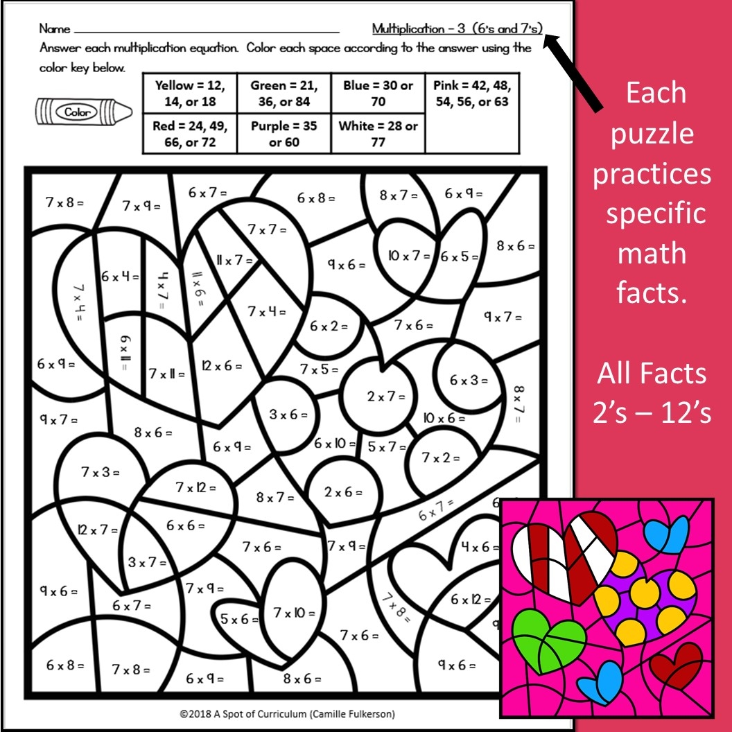 Valentine s Coloring Sheets Multiplication Color By Number Made By Teachers Valentine s Coloring Sheets Multiplication Color By Number Made By Teachers