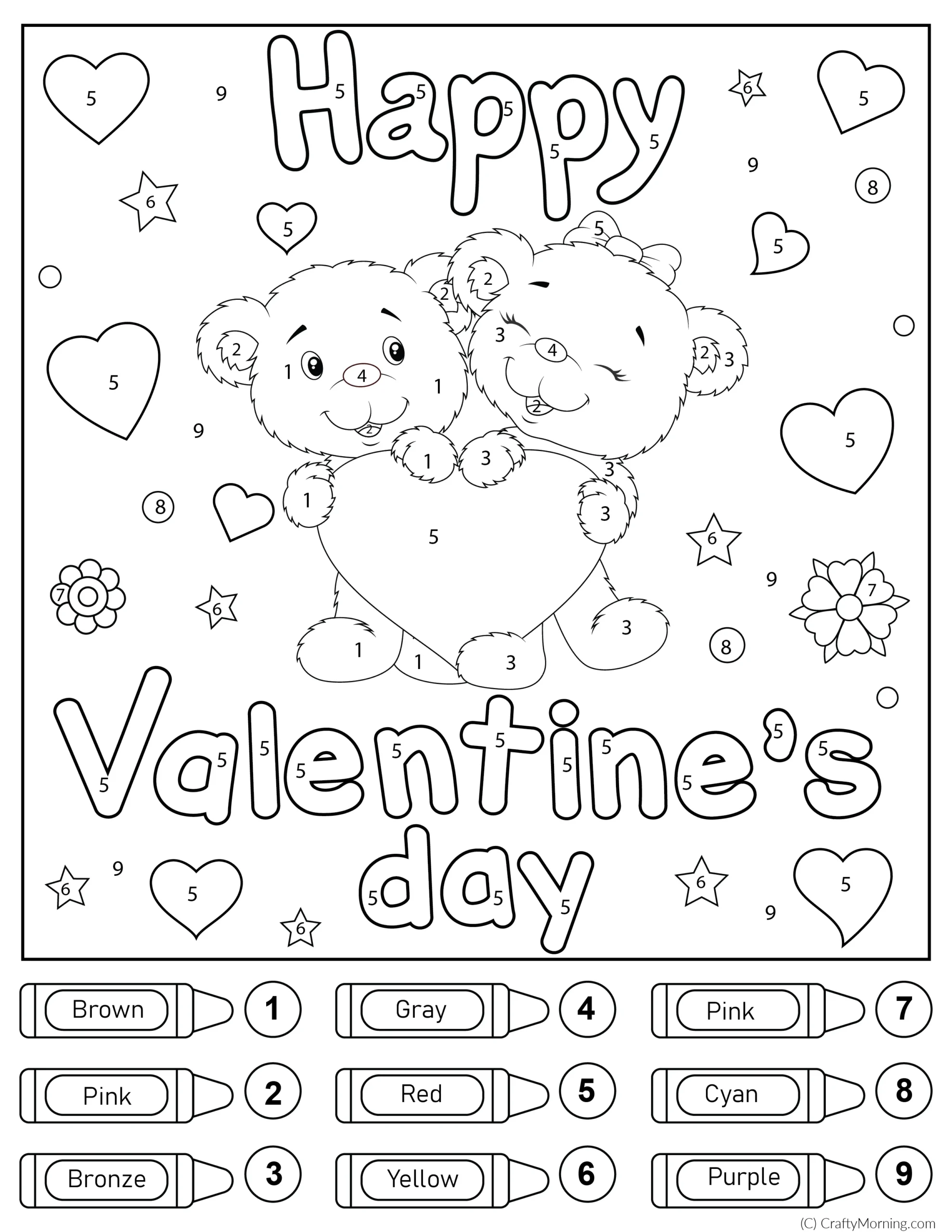 Valentine s Day Color By Number Printable Crafty Morning Valentine s Day Color By Number Printable Crafty Morning