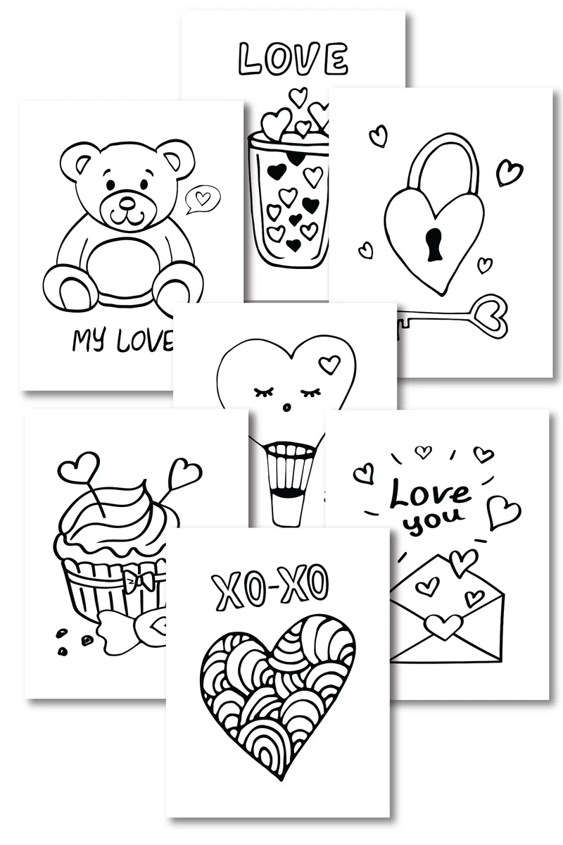 Valentine s Day Coloring Pages 10 Pages Play Party Plan