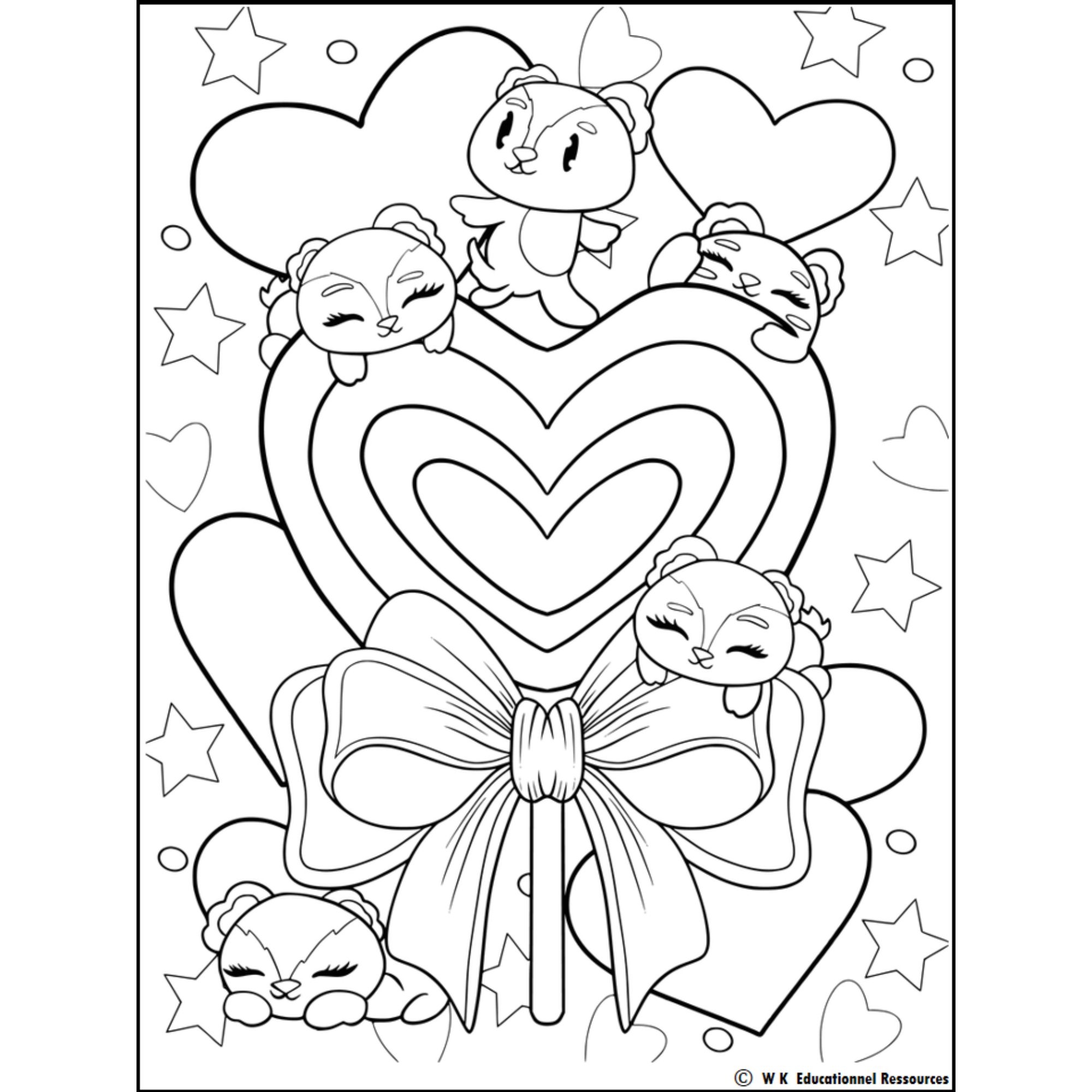 Valentine s Day Cut Animals Coloring Pages Winter Valentines Day Coloring Book Made By Teachers