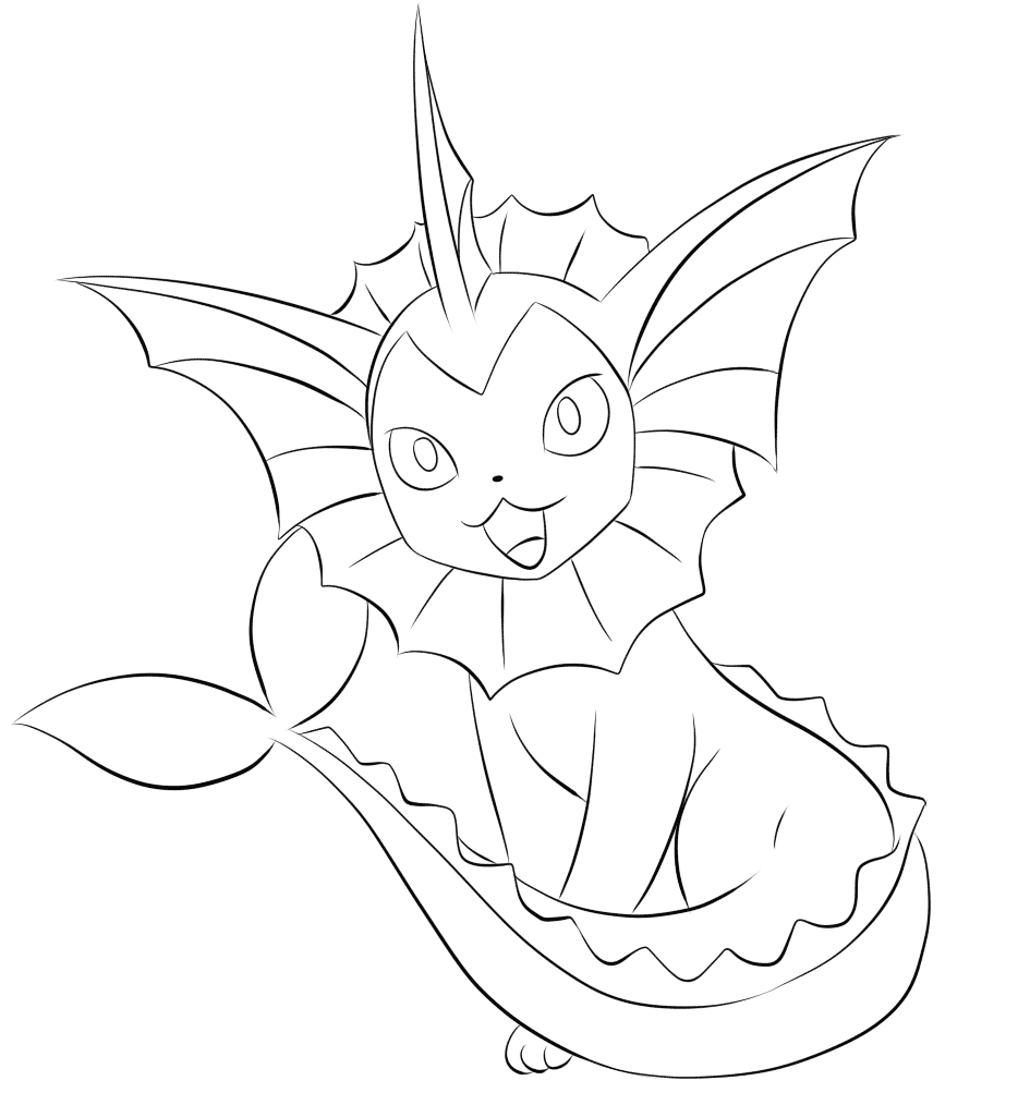 Vaporeon Coloring Page Free Printable