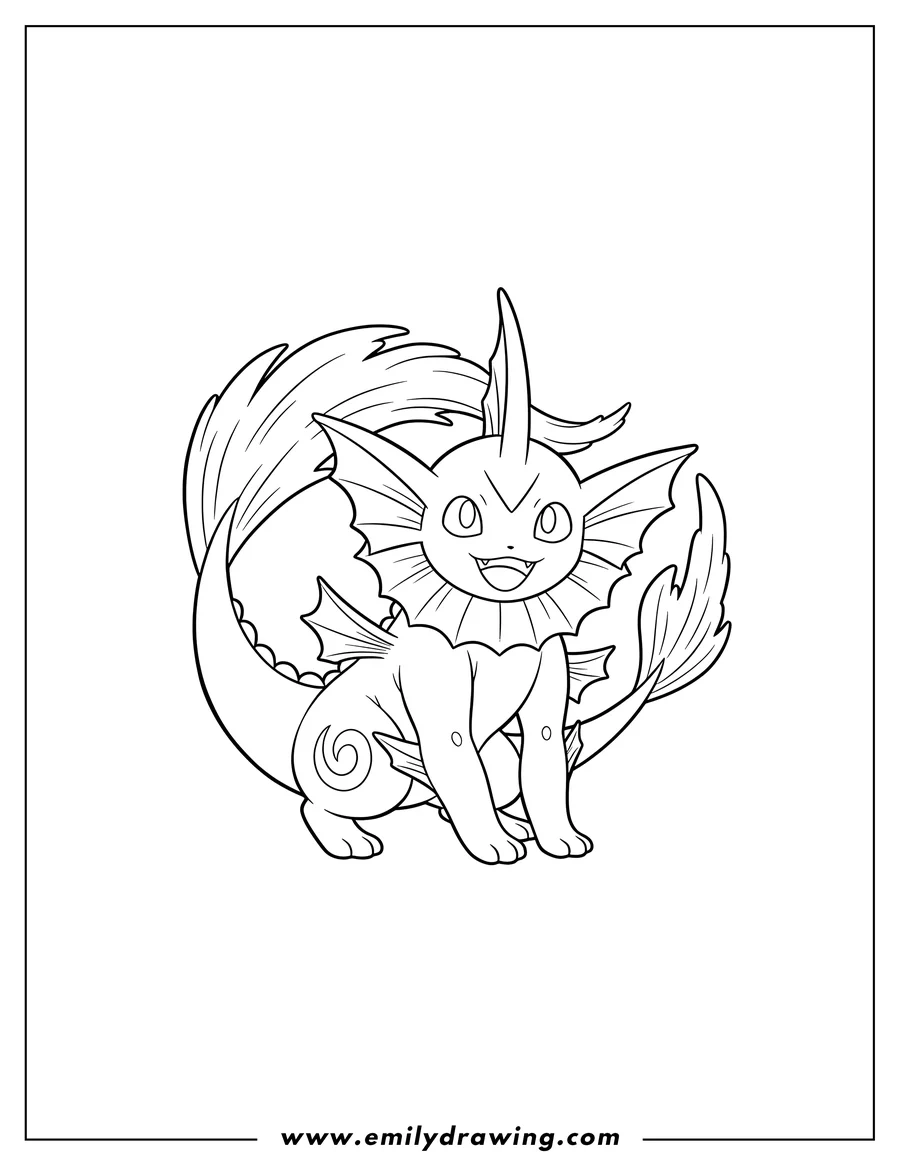 Vaporeon Coloring Pages Emily Drawing