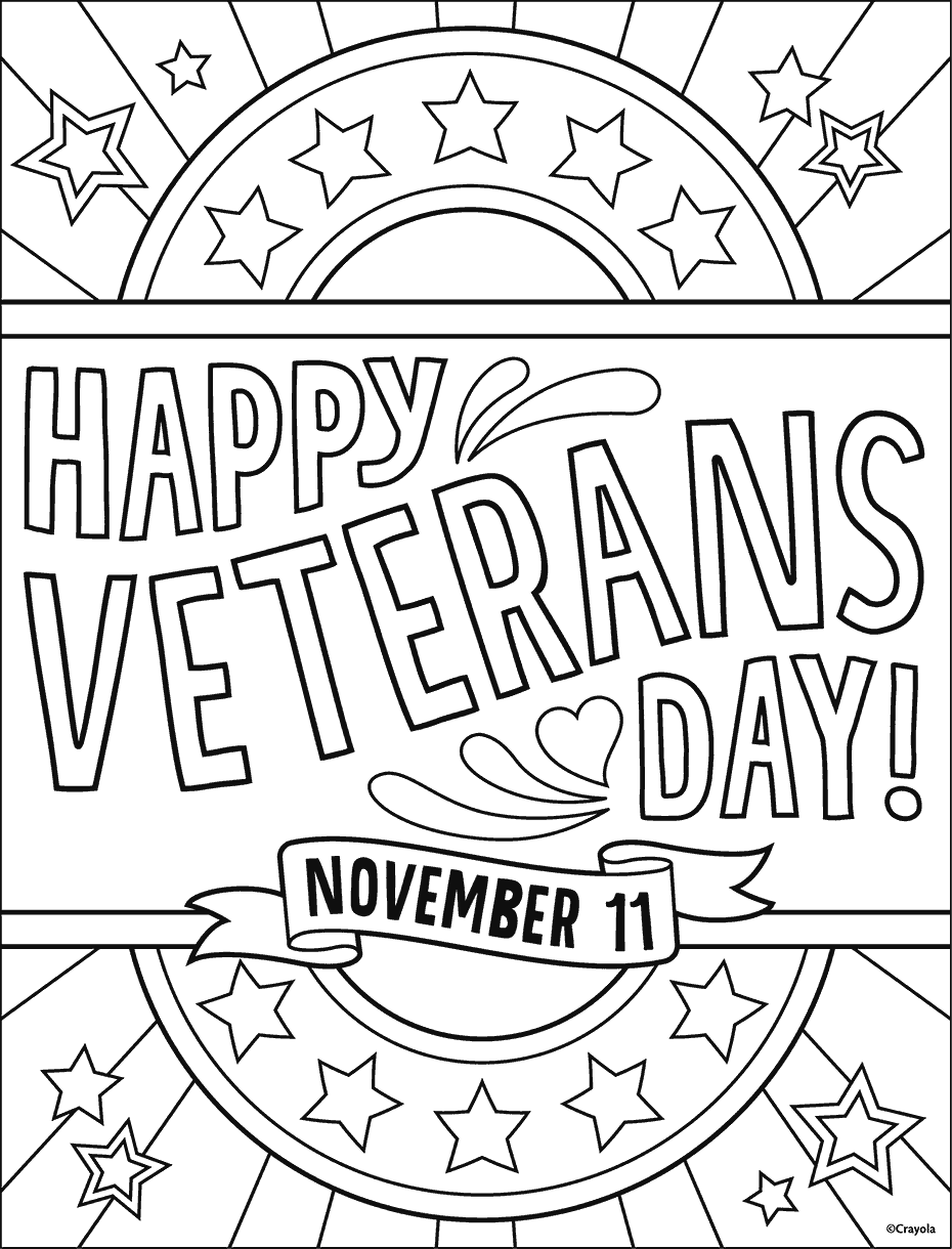 Veterans Day Printable Coloring Page For Kids Crayola