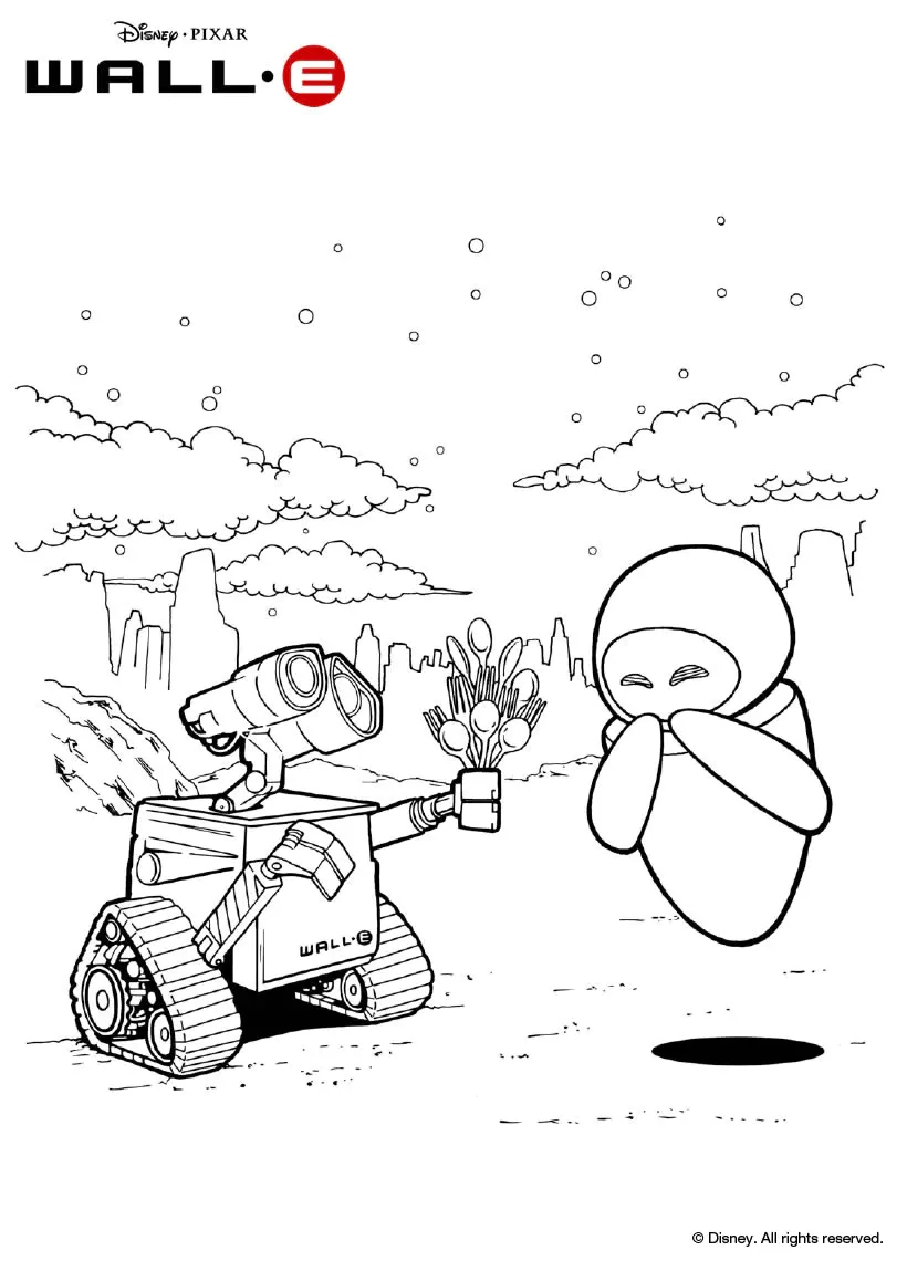 Wall E Coloring Page For Kids Wall E Coloring Pages