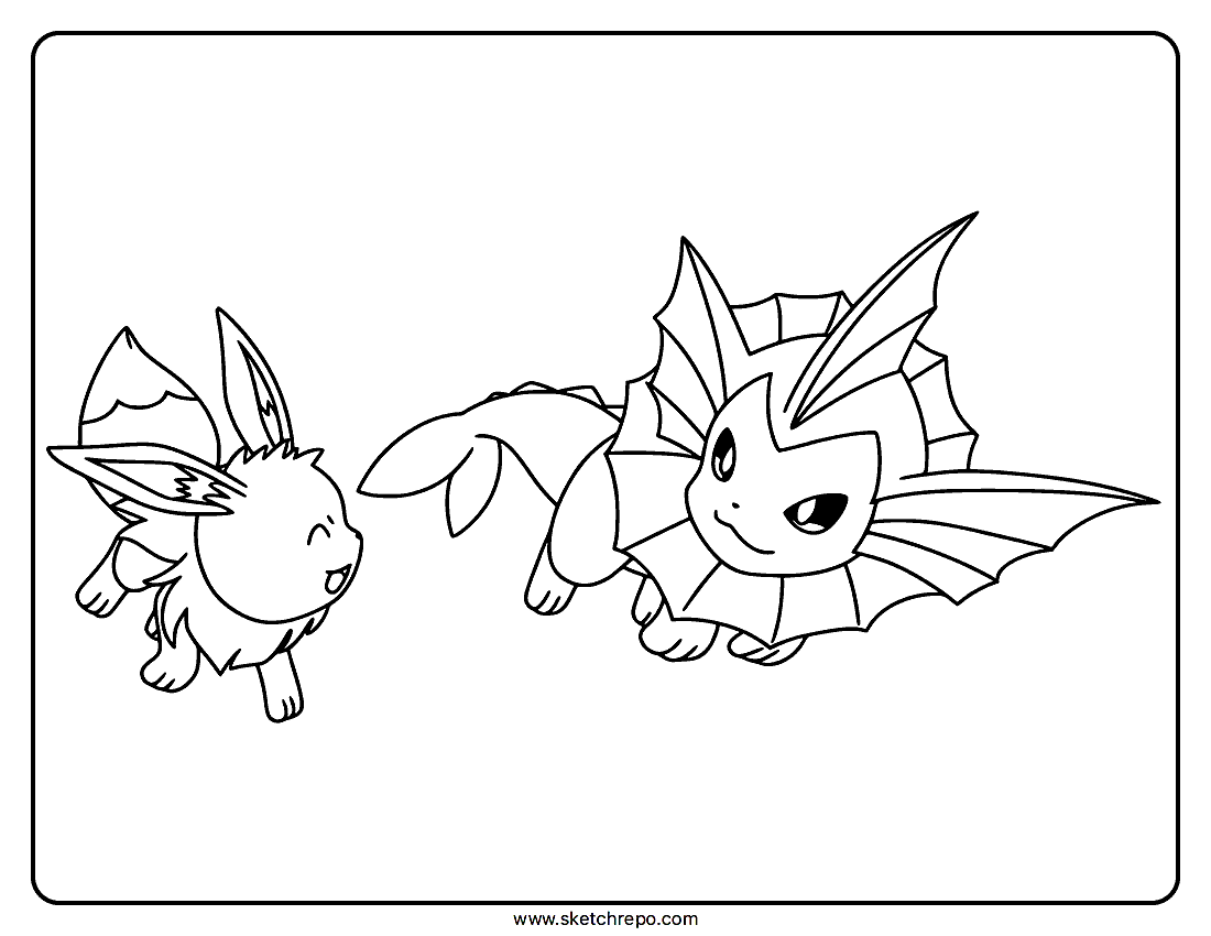 pokemon coloring pages vaporeon
