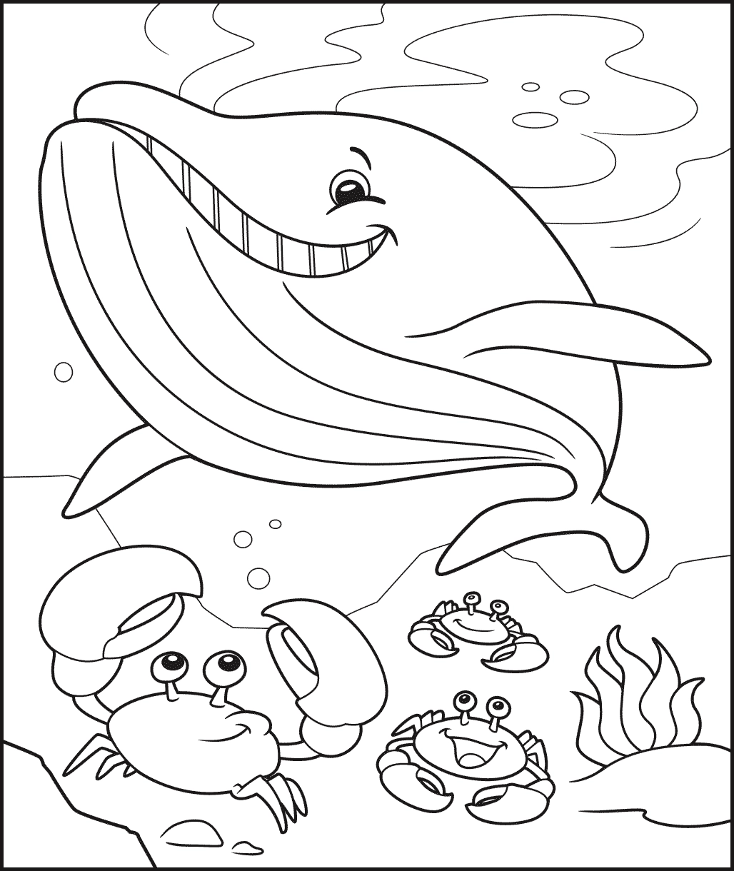 Whale Coloring Page For Kids