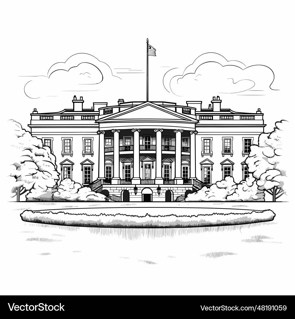 drawing of the white house