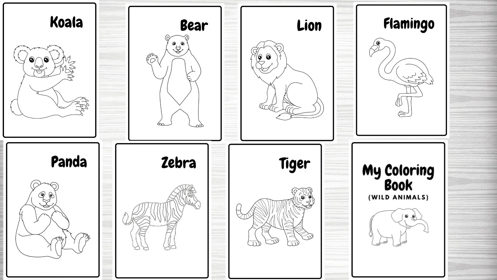 Wild Animal Coloring Pages 13 Printable Wild Animal Coloring Pages For Kids Zoo Animal Birthday Party Activity Instant Download Etsy