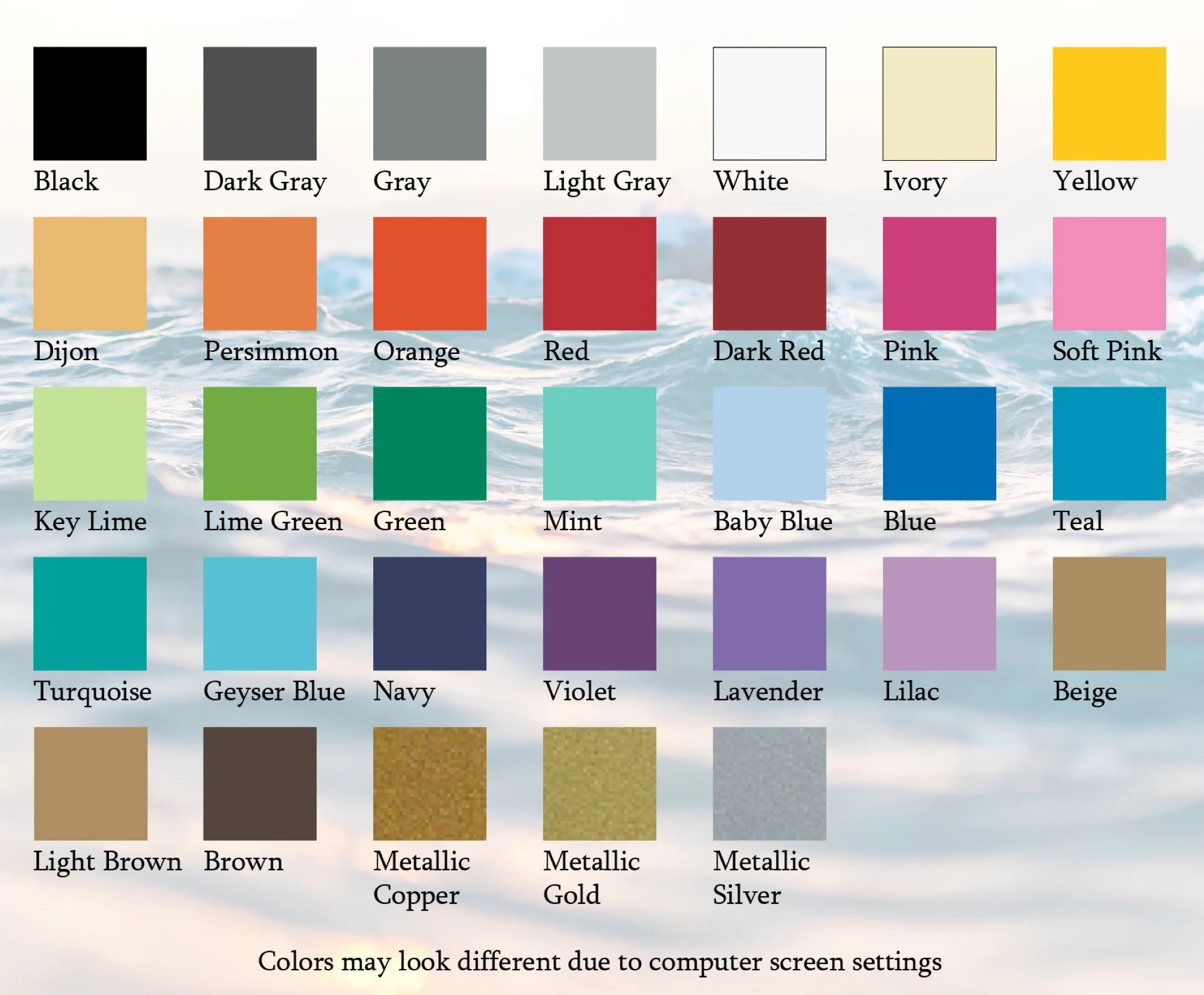 color that start with f