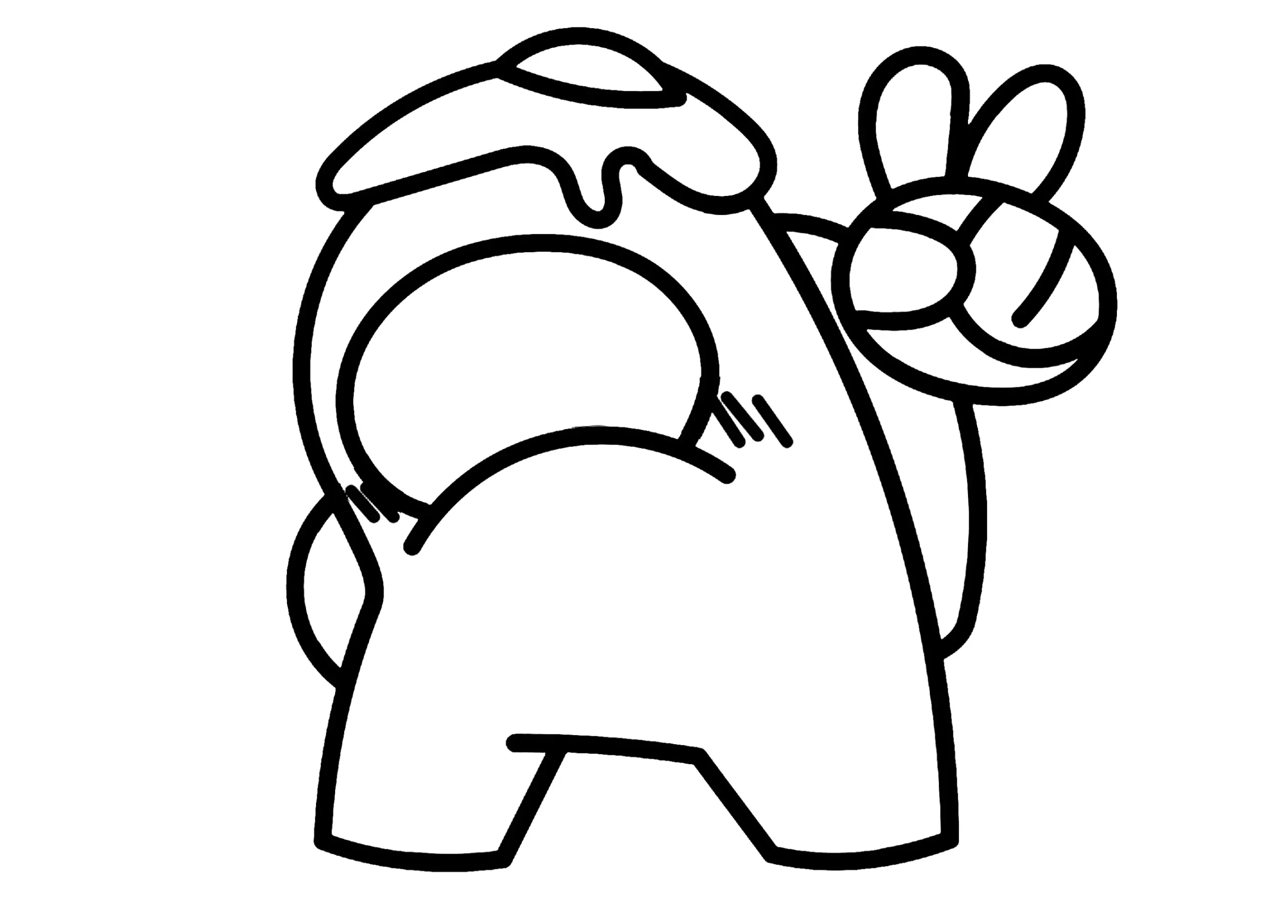 With An Omelette On Your Head Among Us Coloring Pages