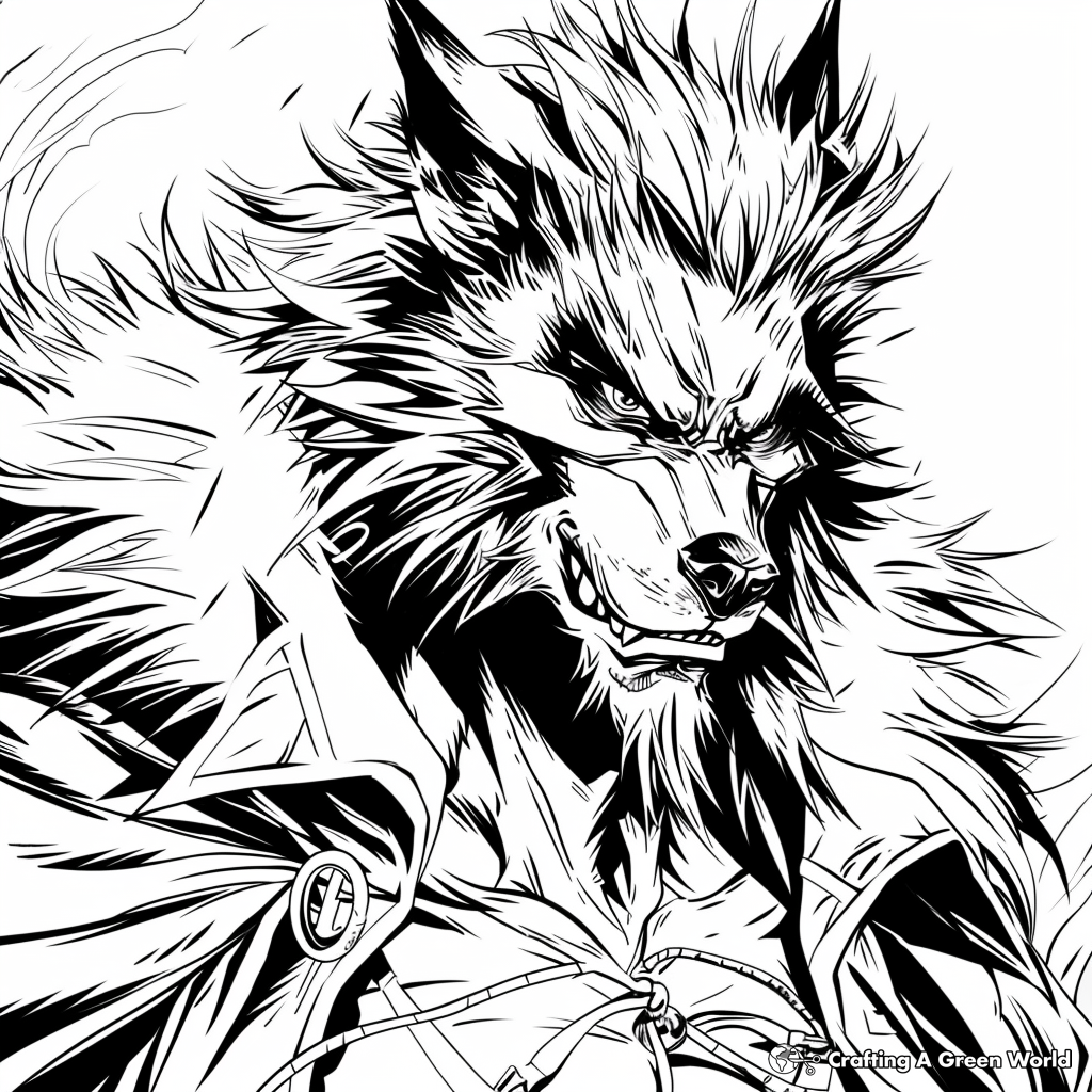 Wolf Anime Coloring Pages Free Printable 