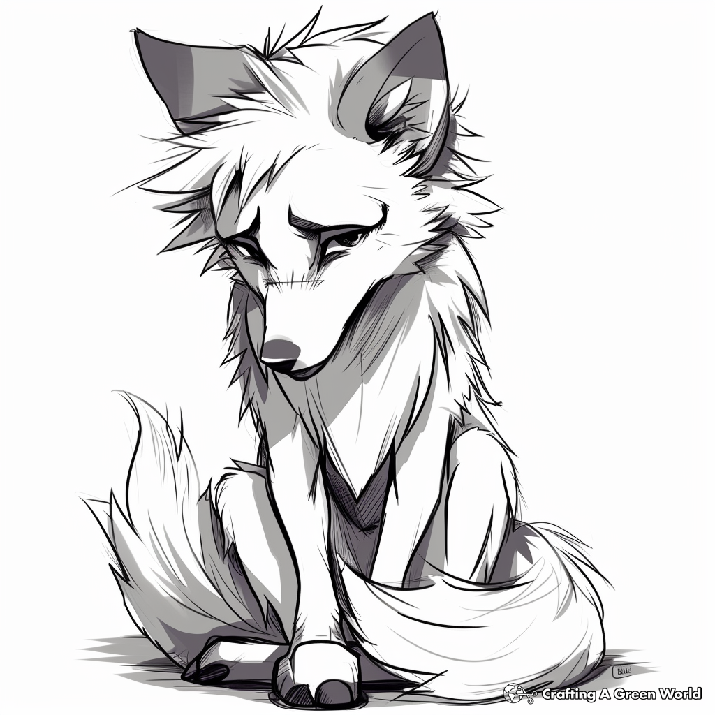 Wolf Anime Coloring Pages Free Printable 