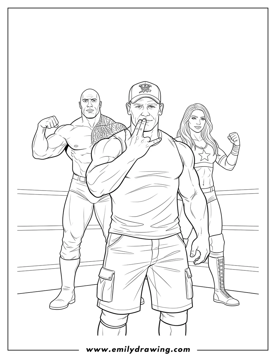 wwe superstars coloring pages