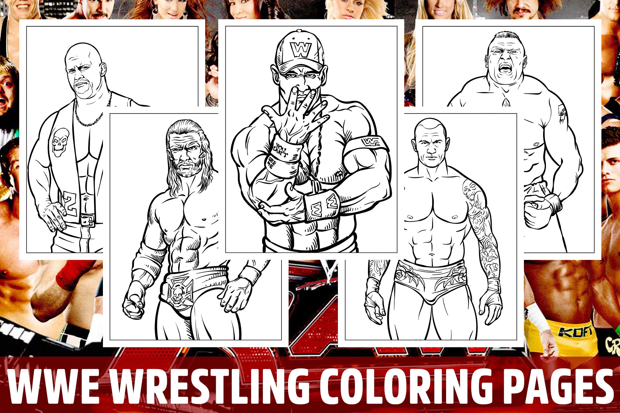 WWE Wrestling Coloring Pages For Kids Girls Boys Teens School Activity Made By Teachers
