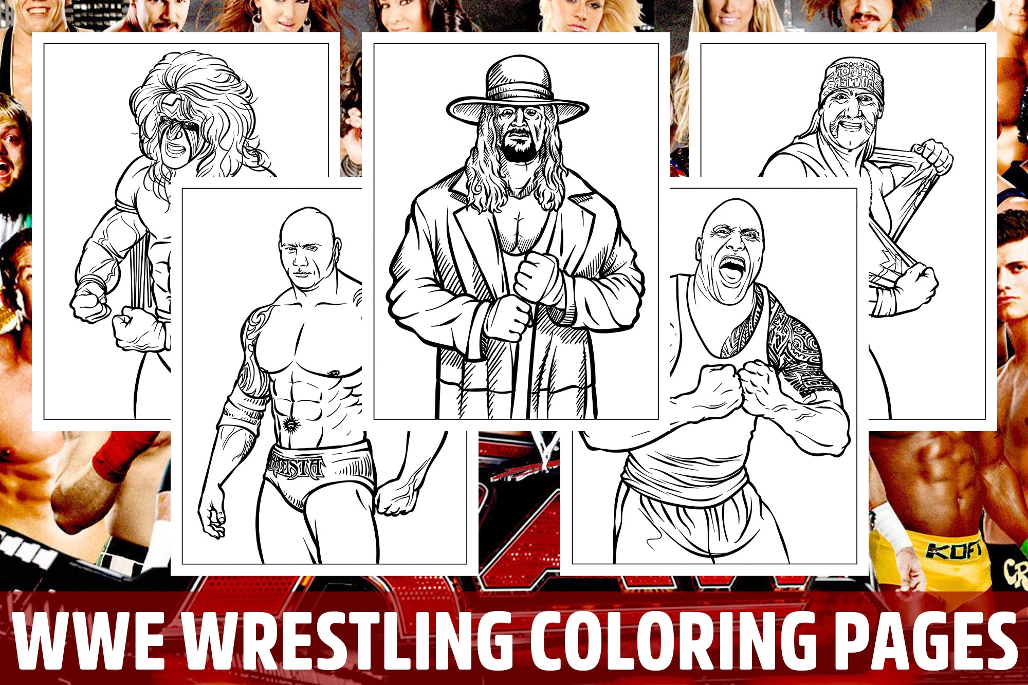 wwe wrestling coloring pages