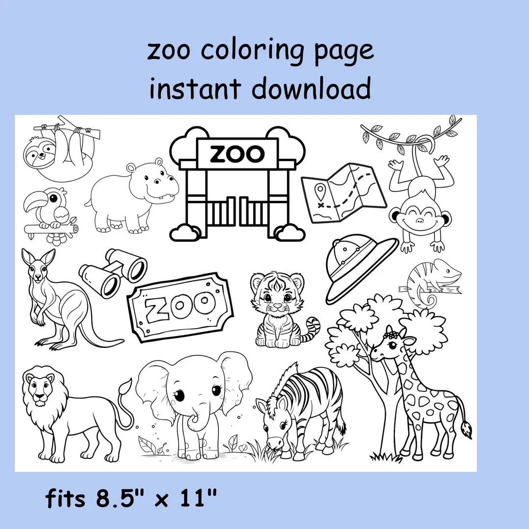 zoo animals coloring pages